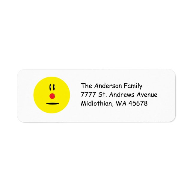 Smile Face Return Address Label (Front)