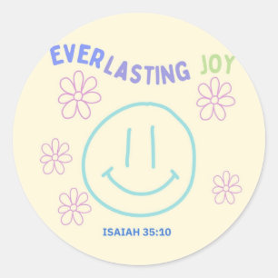 Smile Face Sticker/ 90s aesthetic/ colourful  Classic Round Sticker