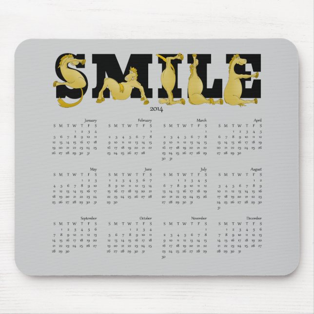 SMILE flexible pony calendar 2014 Mouse Pad (Front)