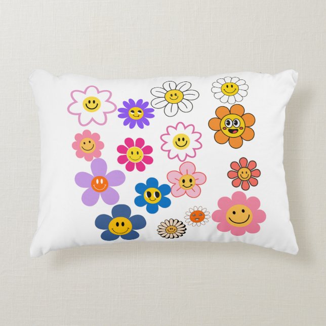 Smile Flowers Decorative Cushion (Front)