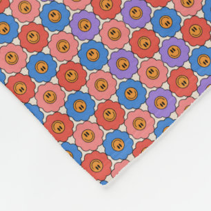 Smile Flowers Fleece Blanket