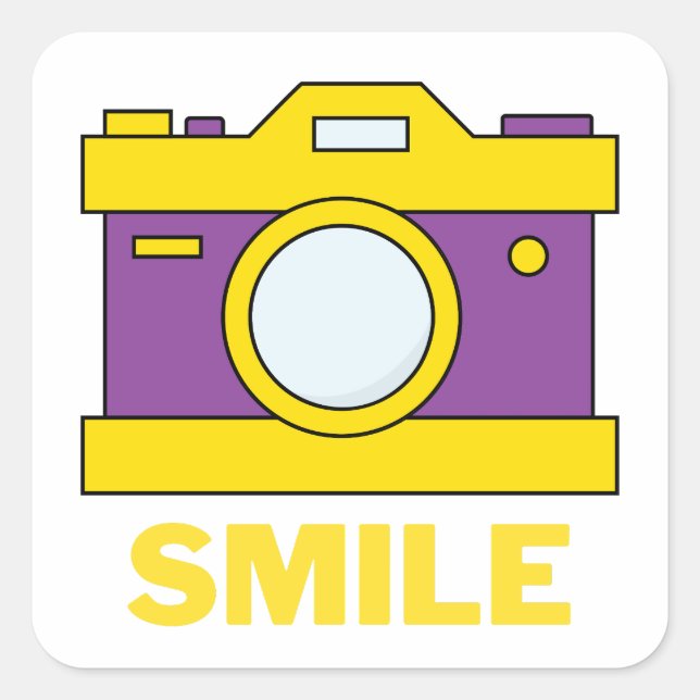 smile for free photo square sticker (Front)