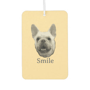 Smile French Bulldog Beige Car Air Freshener