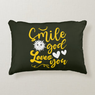 Smile God Loves You Accent Pillow