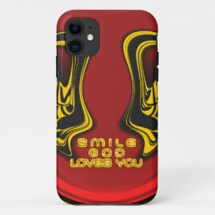 Smile God Loves You Beautiful Amazing Text Quote iPhone 11 Case
