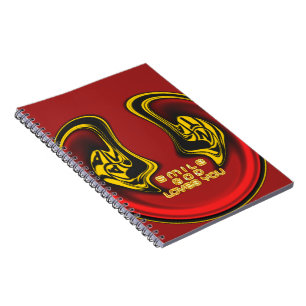 Smile God Loves You Beautiful Amazing Text Quote Spiral Notebook