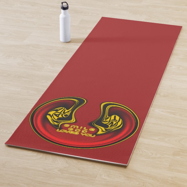 Smile God Loves You Beautiful Amazing Text Quote  Yoga Mat (In Situ)