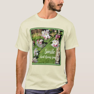 Smile God Loves You Blossoms Inspirational  T-Shirt