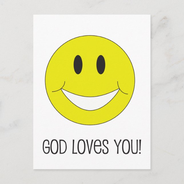 Smile God Loves You Postcard Christian Encouraging (Front)