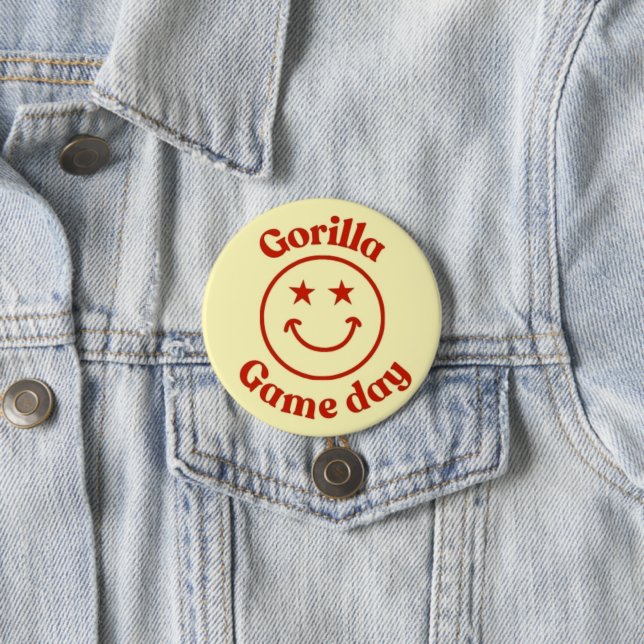 Smile Gorilla Game Day 7.5 Cm Round Badge (In Situ)