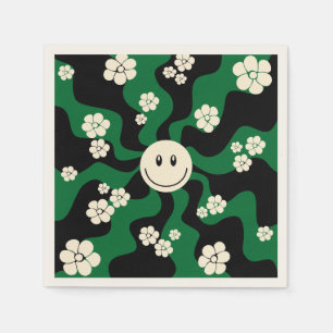 Smile - Green, Cream and Black Napkin