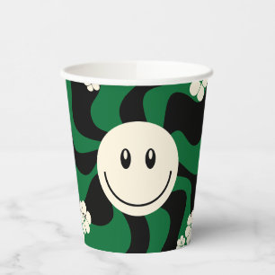 Smile - Green, Cream and Black Paper Cups