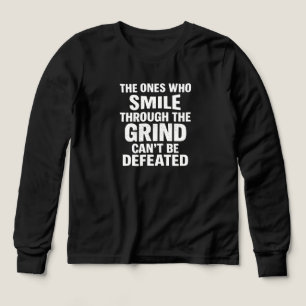 Smile grind gym motivation quote with white text
