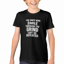 Smile grind gym motivation quote with white text