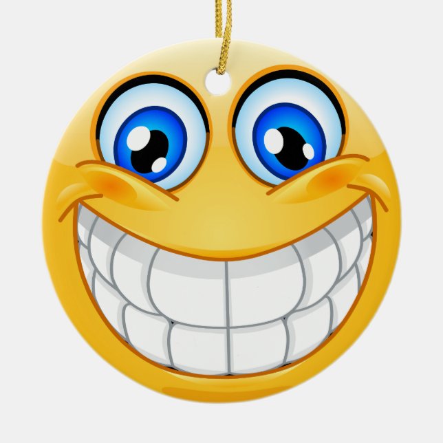 Smile Happy Face Friendship Ornamenet - SRF Ceramic Tree Decoration (Front)