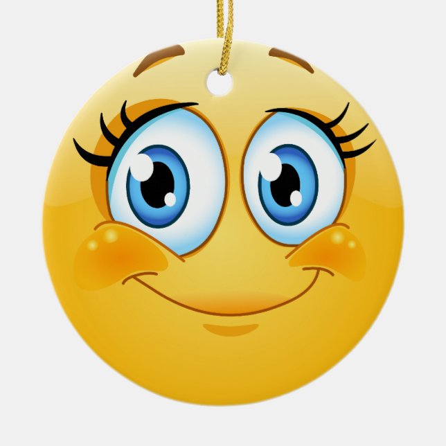 Smile Happy Face Friendship Ornamenet - SRF Ceramic Tree Decoration (Front)