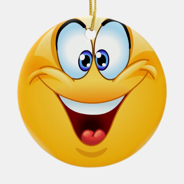 Smile Happy Face Friendship Ornamenet - SRF Ceramic Tree Decoration (Front)