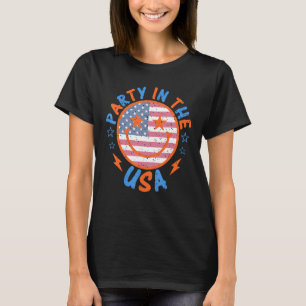 Smile Happy Face Party In The USA American Flag 4t T-Shirt
