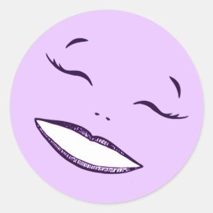 Smile happy girls pink sticker pink