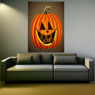 Smile I am a happy pumpkin   AI Art  Poster