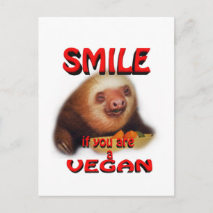 smile if you are a vegan. postcard