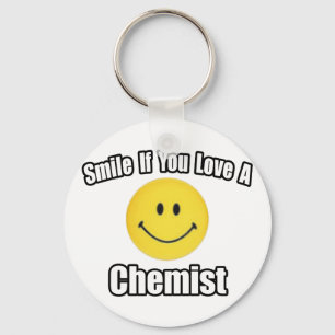 Smile If You Love a Chemist Key Ring