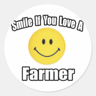 Smile If You Love a Farmer Classic Round Sticker