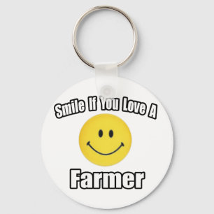 Smile If You Love a Farmer Key Ring