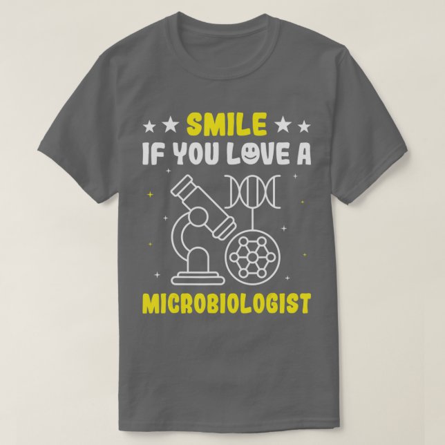 Smile If You Love A Microbiologist Cell Structure  T-Shirt (Design Front)