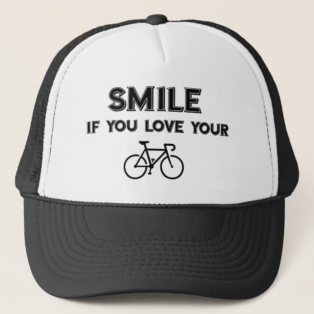 Smile If You Love Your Bike Trucker Hat (Front)