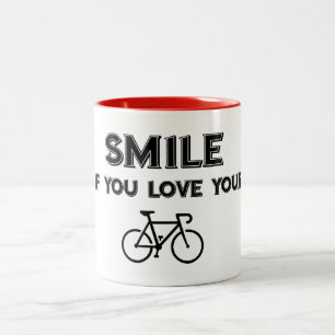 Smile If You Love Your Bike Two-Tone Coffee Mug