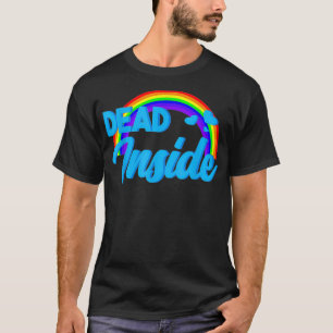 Smile If You're Dead Inside  Rainbow Humour Vintag T-Shirt