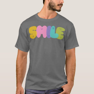 smile in different variation colours in simple typ T-Shirt
