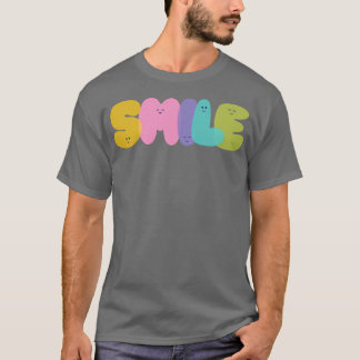 smile in different variation colours in simple typ T-Shirt