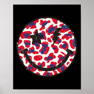 Smile In Leopard Print With Usa Flag Colour Indepe