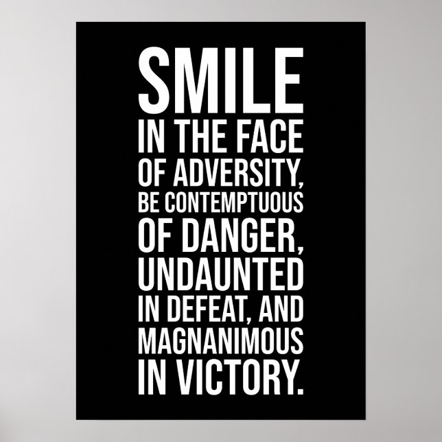 Smile In The Face Of Adversity - Motivational Poster (Front)