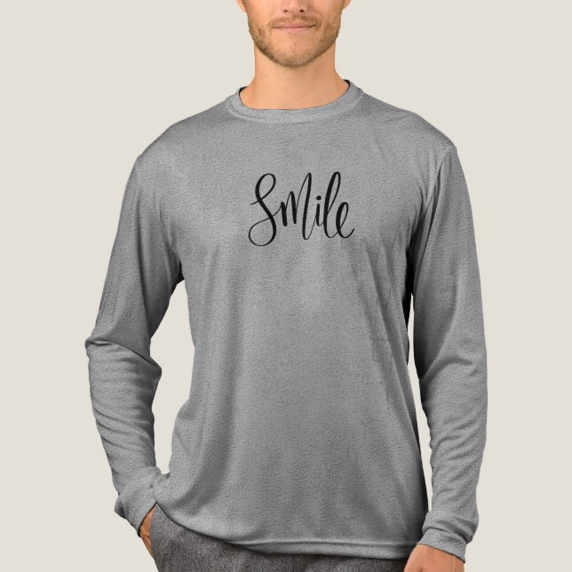Smile, inspirational text design Tri-Blend shirt (Front)