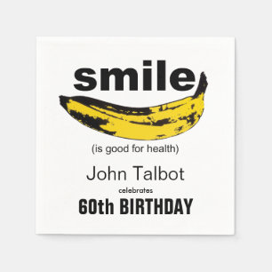 Smile is good 60th Birthday Party Paper Napkin