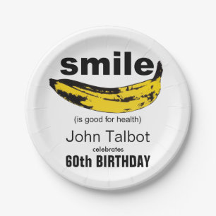 Smile is good 60th Birthday Party Paper Plate