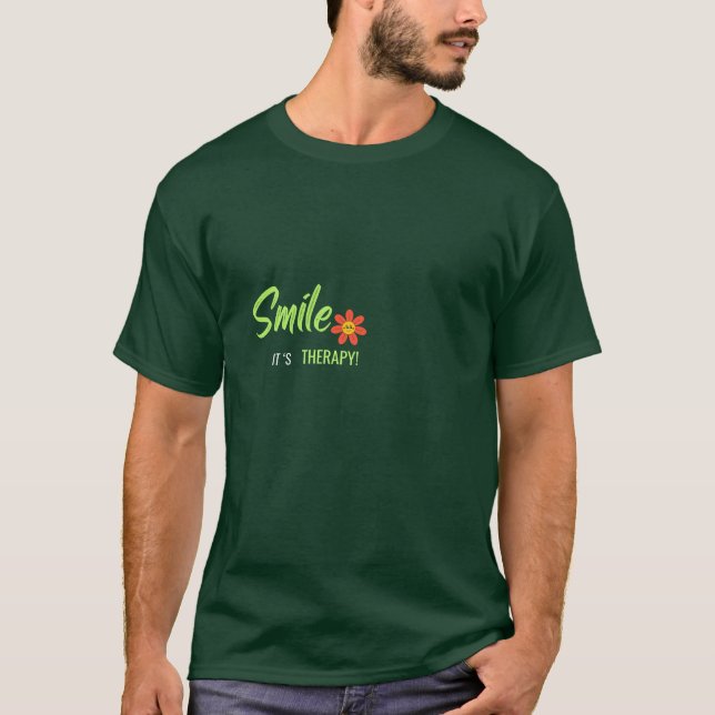 Smile It’s Therapy T-Shirt – Funny              (Front)