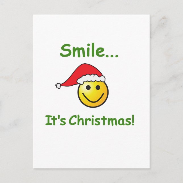 SMILE...IT'S CHRISTMAS! HOLIDAY POSTCARD (Front)