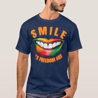 Smile It's Freedom Day, Afro Black Woman Juneteen T-Shirt