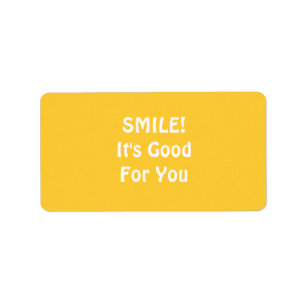 SMILE! It's Good For You. Yellow. Label