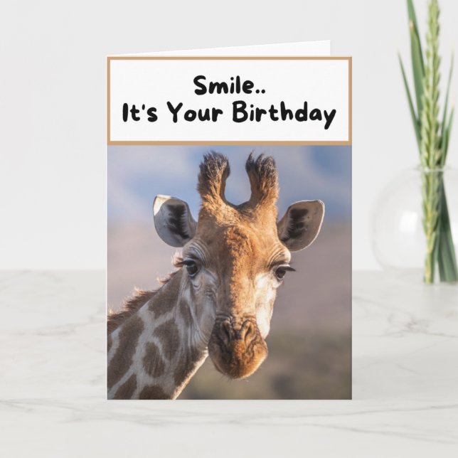 Smile.. It's Your Birthday - Giraffe Card (Front)