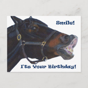Smile!  It's Your Birthday! Horse Postcard