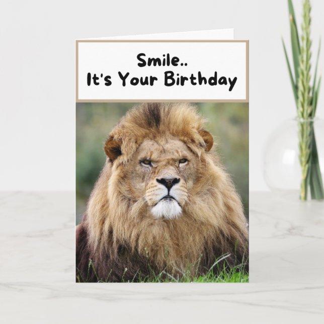 Smile.. It's Your Birthday - Lion Card (Front)