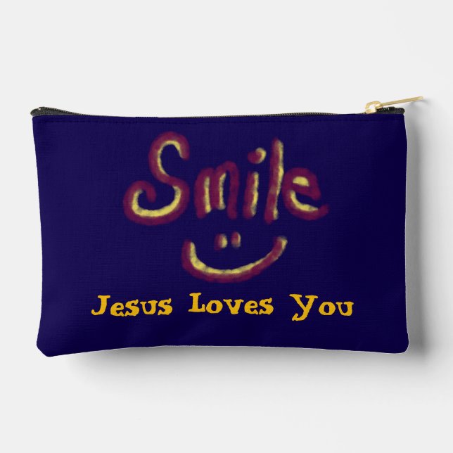 Smile Jesus Loves You Accessory Pouch (Back)