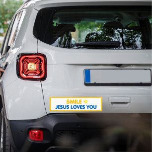 Smile – Jesus Loves You Christian Faith Bumper Sticker