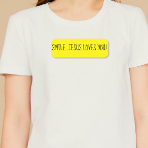 Smile, Jesus Loves You Yellow Happy Sunshine Name Tag
