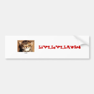 smile kitty, Live,Love,Laugh Bumper Sticker